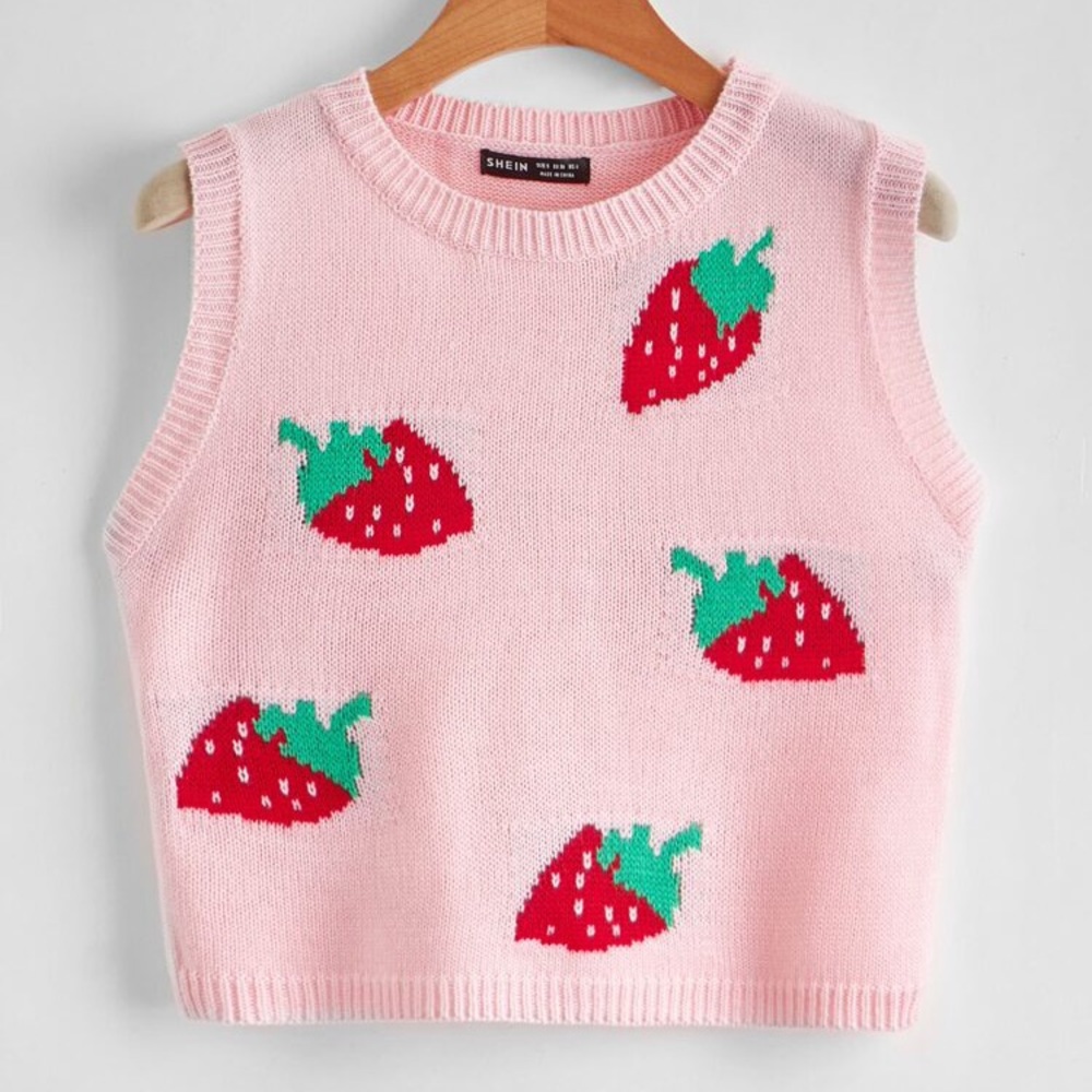 Strawberry pattern vest